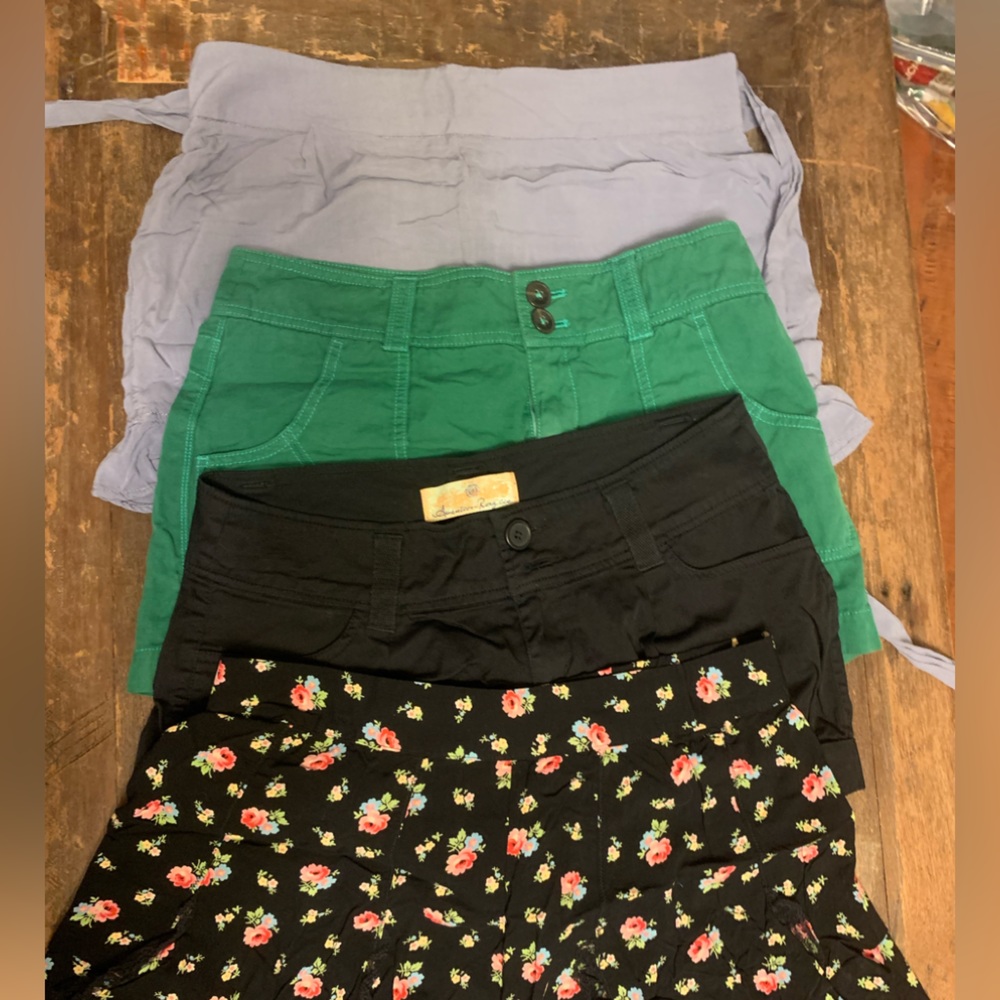4 Beautiful Shorts, Free People (2), Anthropologie, American Rag